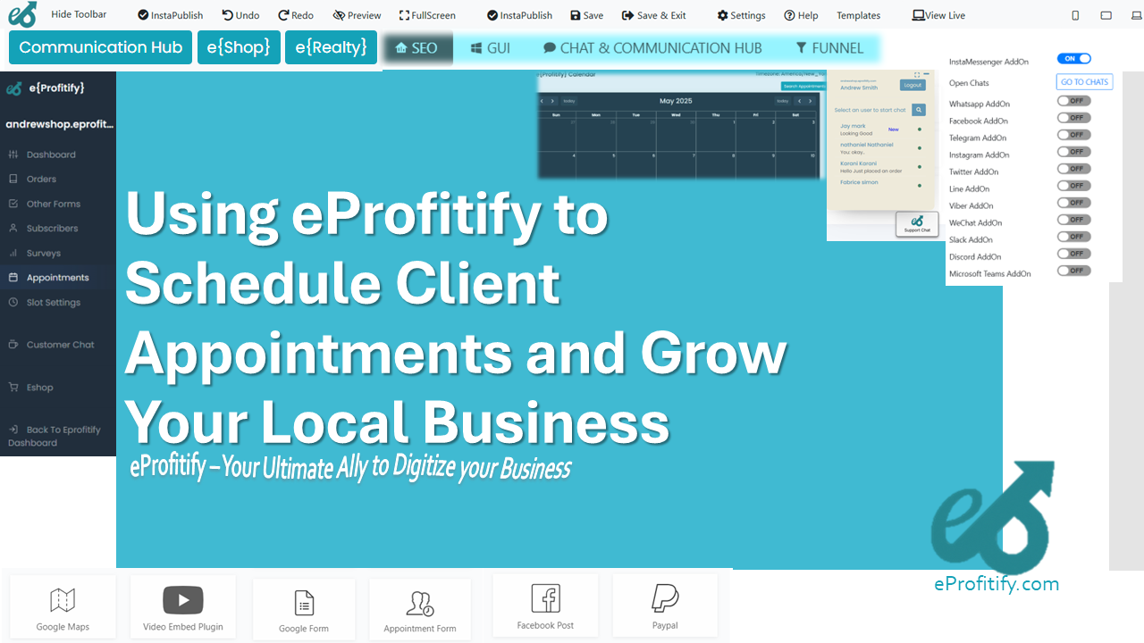 Using eProfitify to Schedule Client Appointments and Grow Your Local Business